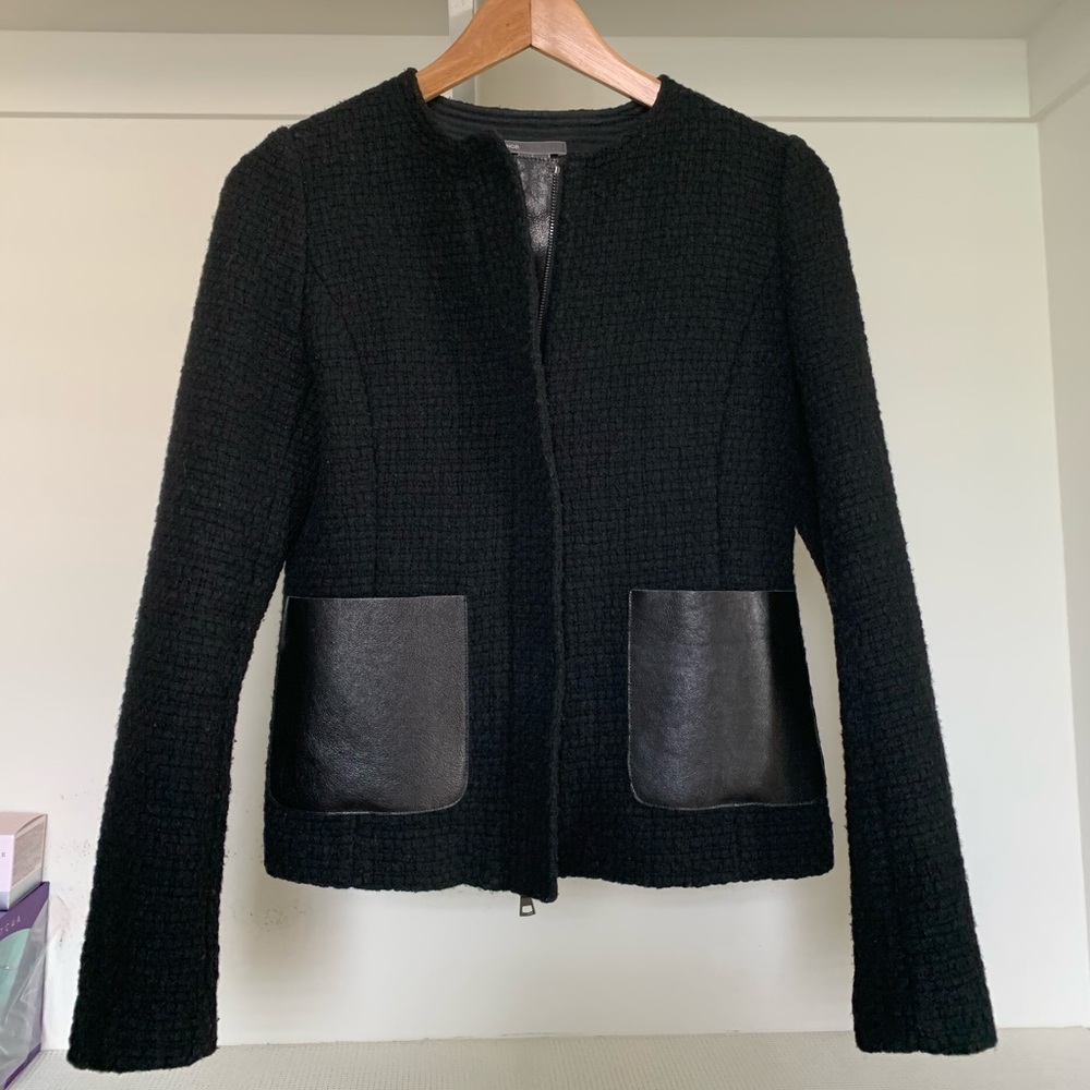 Vince Tweed Leather Jacket